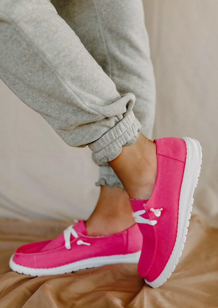

Sneakers Slip On Round Toe Flat Sneakers - Rose Red in Red. Size
