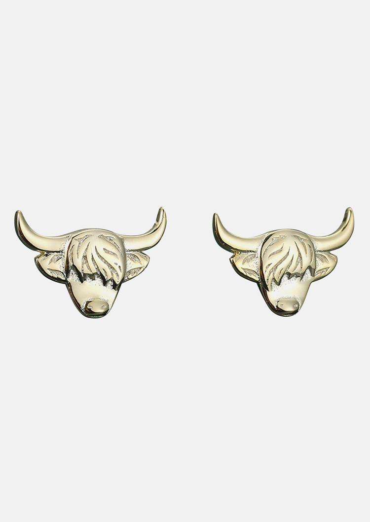 

Earrings Highland Cattle Alloy Stud Earrings in Gold. Size