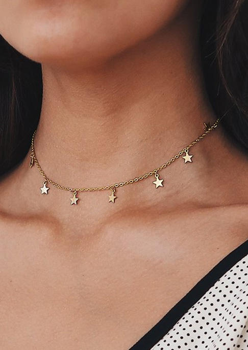 

Necklaces Star Hollow Out Choker Necklace in Gold. Size