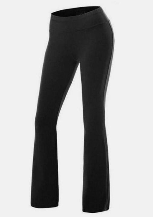 

Pants High Waist Casual Flare Pants in Black. Size