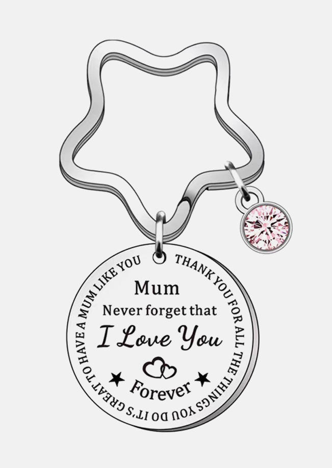 

Keychains Mum I Love You Forever Hollow Out Star Rhinestone Keychain in Silver. Size