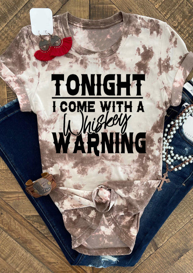 

T-shirts Tees Tonight I Come With A Whiskey Warning T-Shirt Tee in Multicolor. Size: M