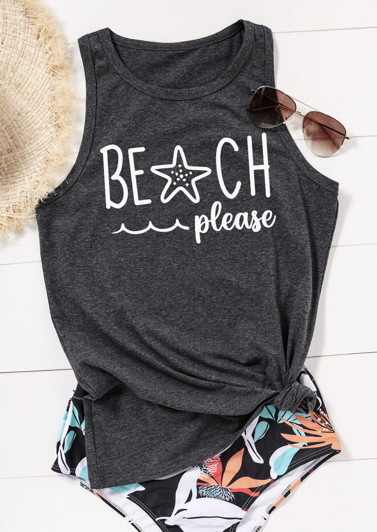 

Tank Tops Beach Please Starfish Racerback Tank Top - Dark Grey in Gray. Size: L