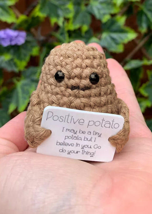 

Lovely Crochet Positive Potato Ornament in Multicolor. Size