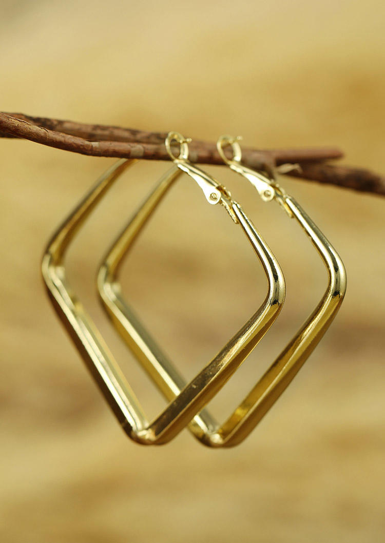 

Earrings Concise Square Alloy Earrings in Gold. Size