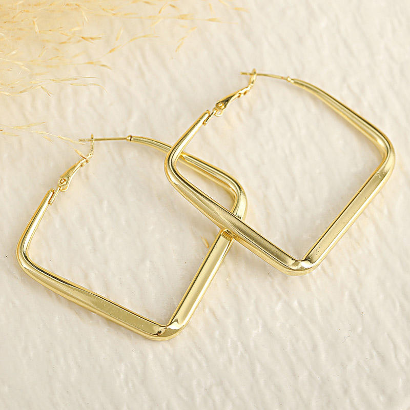 Concise Square Alloy Earrings