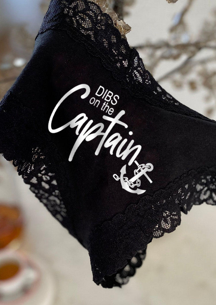 

Panties Dibs On The Captain Anchor Lace Splicing Panties in Black. Size