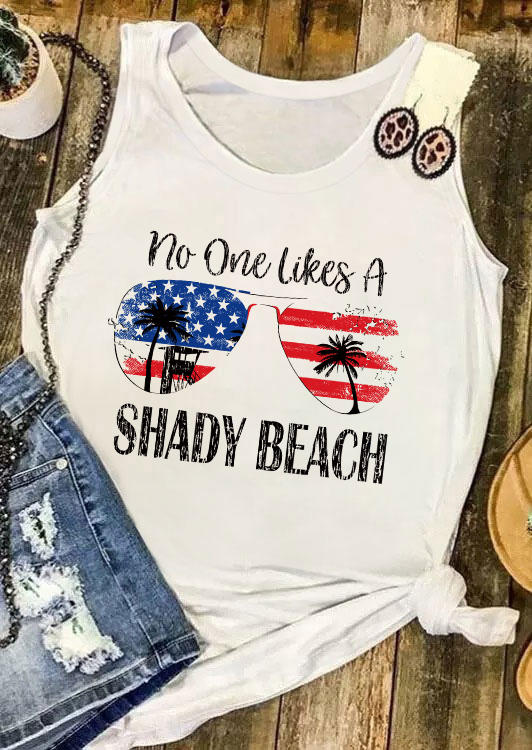 

Tank Tops No One Likes A Shady Beach Coconut Tree Tank Top in White. Size