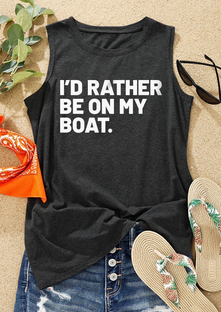 

Tank Tops I'd Rather Be On My Boat Tank Top - Dark Grey in Gray. Size
