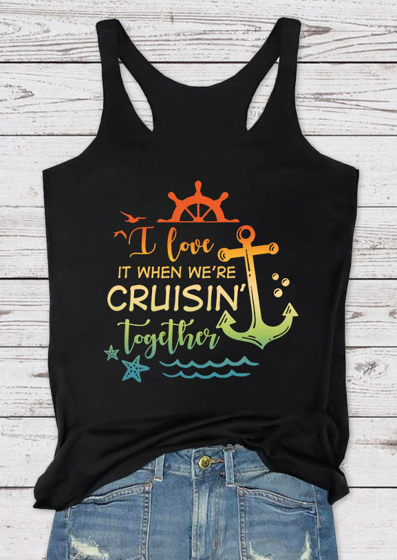 

Tank Tops I love It When We're Cruisin Together Racerback Tank Top in Black. Size: M