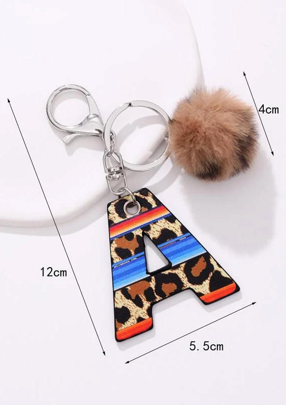 

Keychains Leopard Serape Striped Hollow Out Keychain in Multicolor. Size