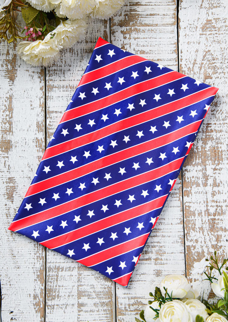 

American Flag Star Yoga Wide Headband in Blue. Size