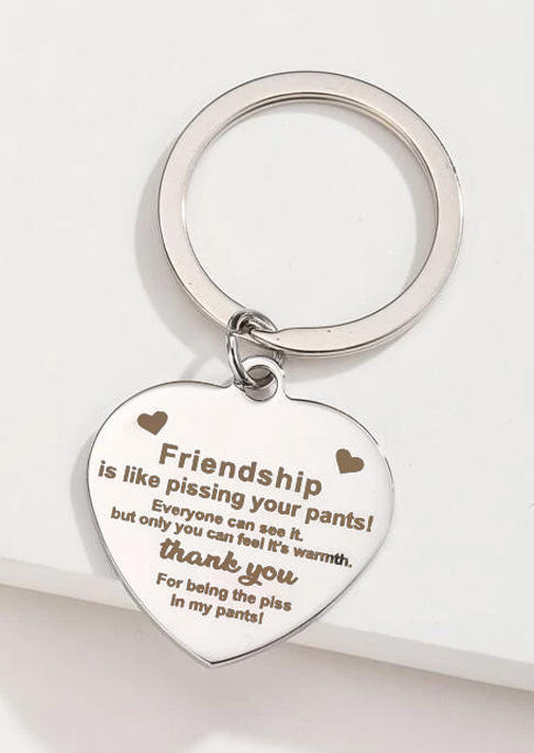 

Keychains Friendship Is Like Pissing Your Pants Heart Keychain in Silver. Size