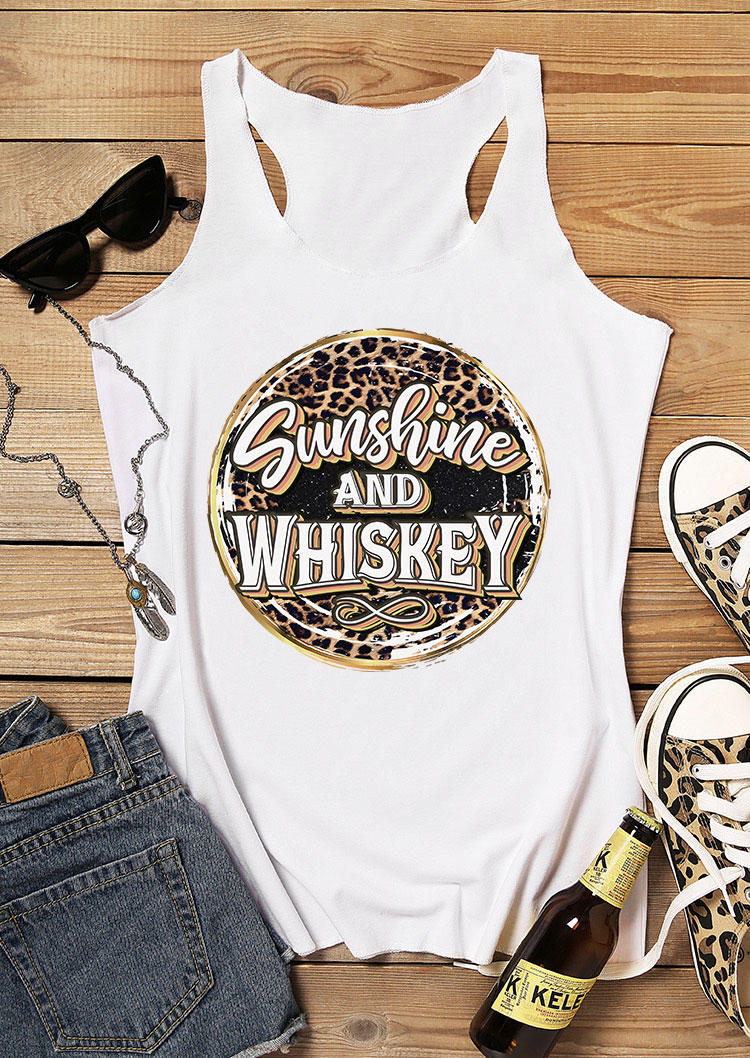

Tank Tops Sunshine And Whiskey Racerback Tank Top in White. Size