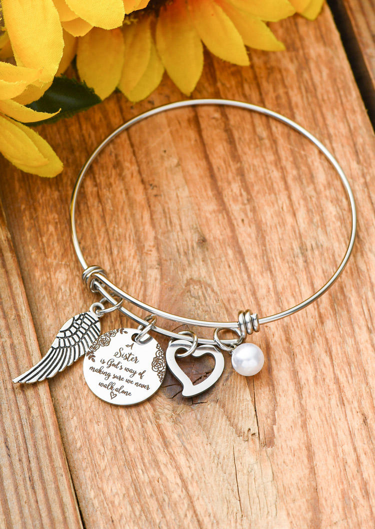 

Bracelet A Sister Is God's Way Of Making Sure We Never Walk Alone Bracelet in Silver. Size
