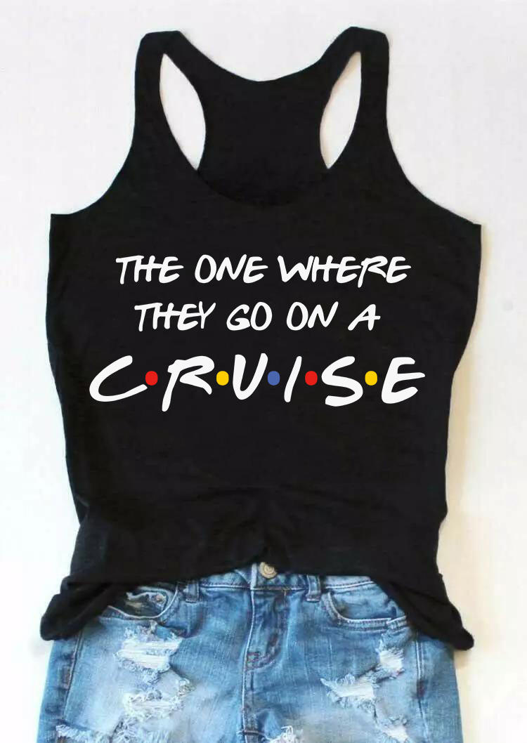 

Tank Tops The One Where They Go On A Cruise Tank Top in Black. Size