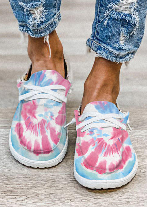 

Sneakers Tie Dye Slip On Casual Boat Sneakers in Multicolor. Size: ,38,39,40,41