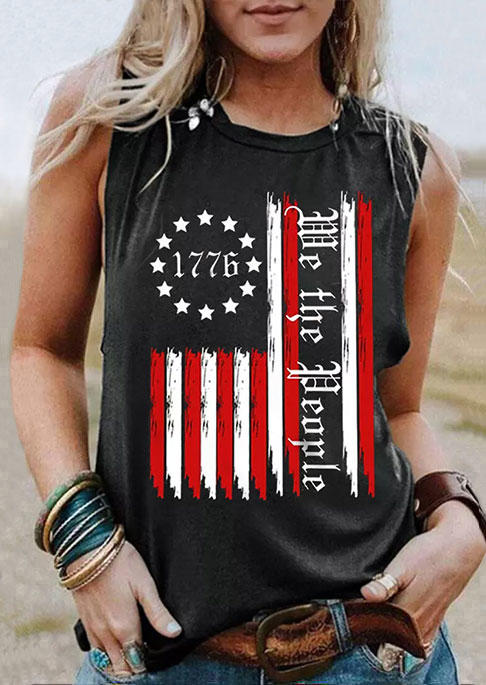 

Tank Tops American Flag Star Striped 1776 We The People Tank Top - Dark Grey in Gray. Size