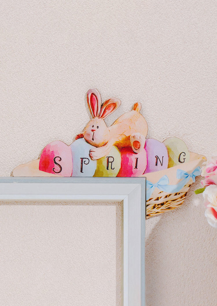 

Easter Rabbit Egg Door Frame Decoration Ornament in Pink. Size