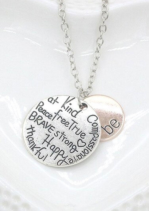 

Necklaces Be Brave Happy Strong Inspirational Pendant Necklace in Silver. Size