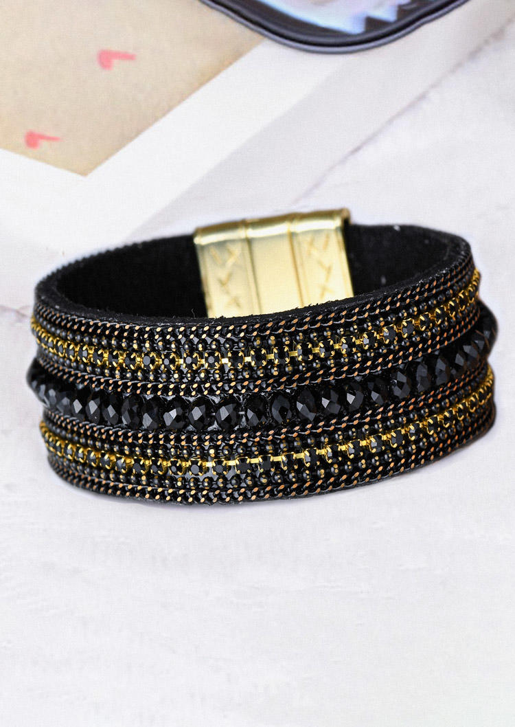 

Bracelet Beading Magnet Buckle Bracelet in Black. Size