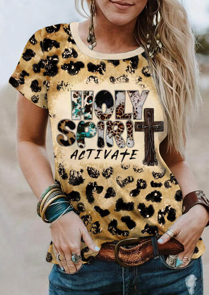 

T-shirts Tees Holy Spirit Activate Leopard Bleached T-Shirt Tee in Multicolor. Size: M