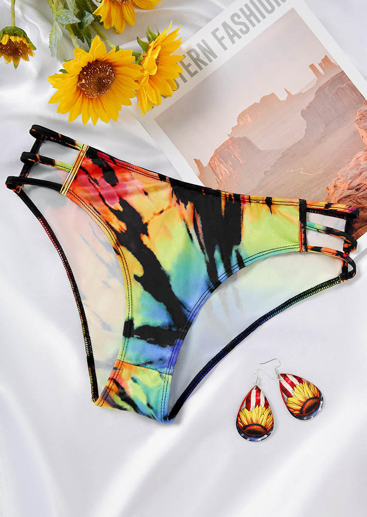 

Panties Tie Dye Hollow Out Panties in Multicolor. Size