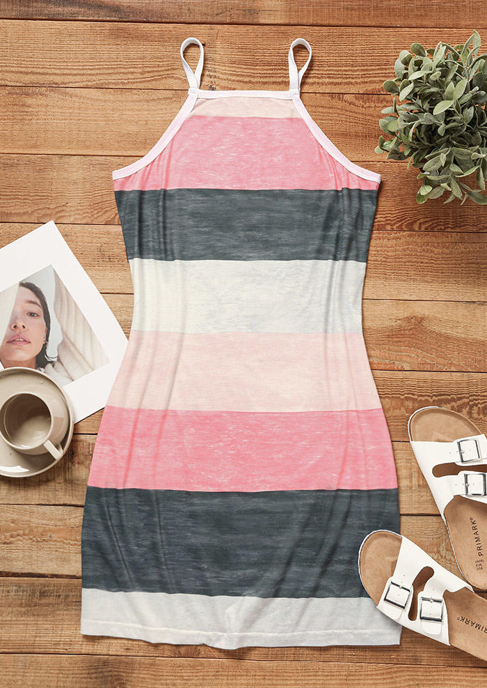

Mini Dresses Color Block Spaghetti Strap Mini Dress in Multicolor. Size: 2XL,3XL,,XL