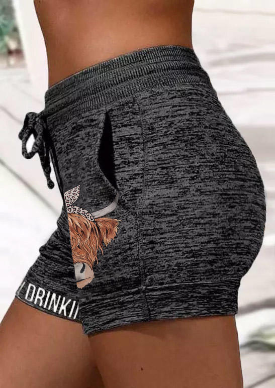 

Shorts Day Drinkin' Leopard Highland Cattle Shorts - Dark Grey in Black. Size