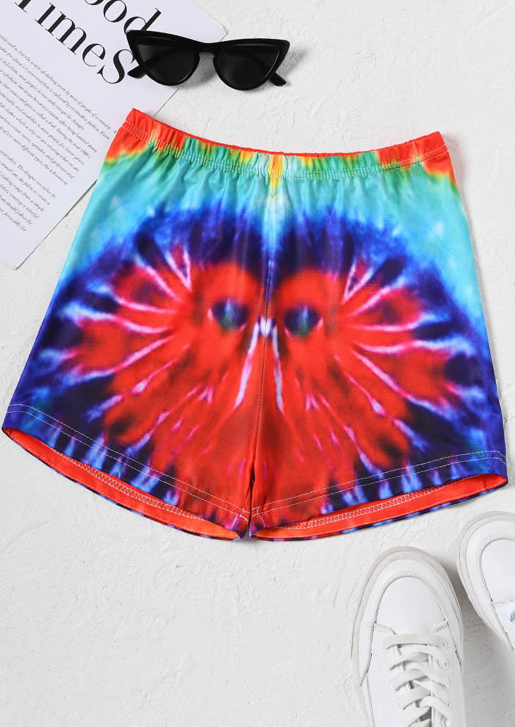 

Activewear Tie Dye High Waist Activewear Shorts in Multicolor. Size