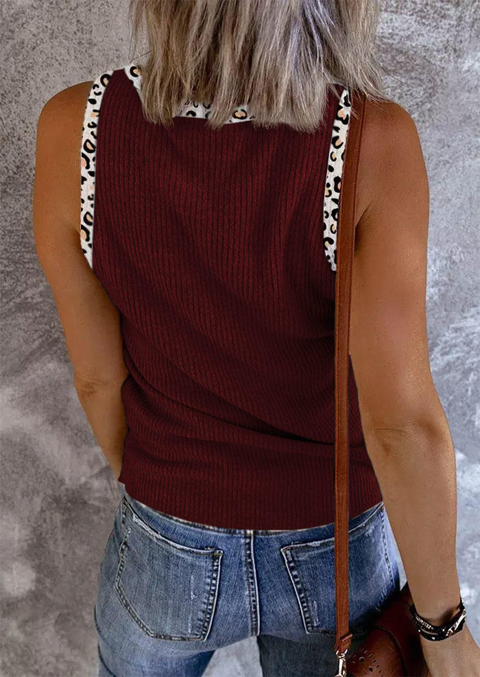 Vintage 1973 Aged To Perfection Leopard Tank - Burgundy
