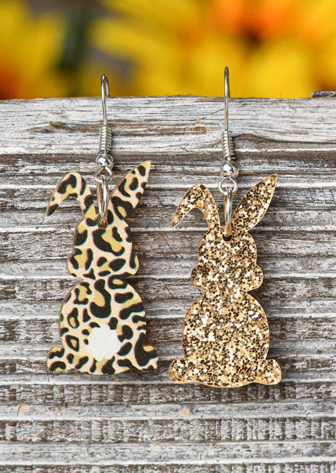 

Earrings Easter Leopard Glitter Rabbit Earrings in Multicolor. Size