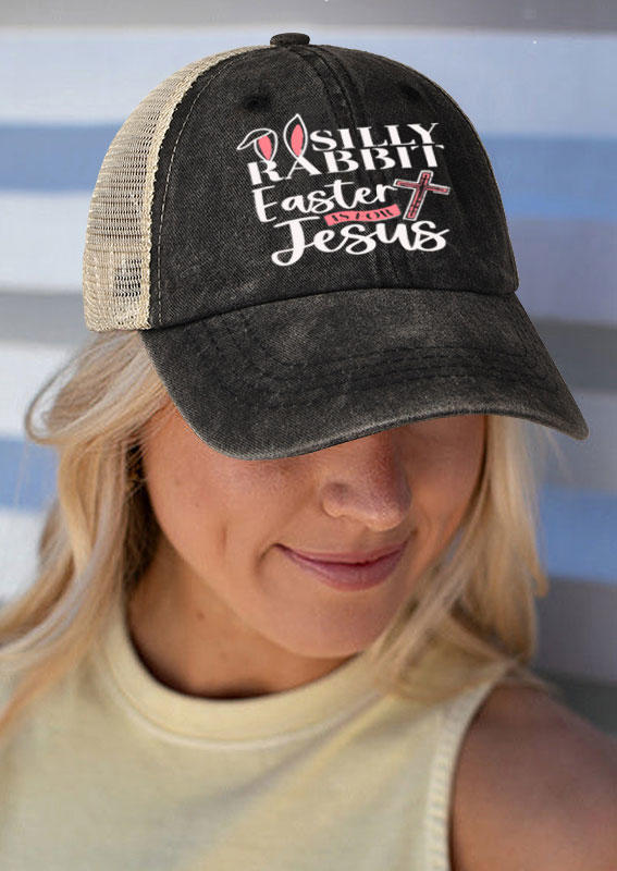 

Hats Silly Rabbit Easter Is For Jesus Cross Baseball Cap in Black. Size