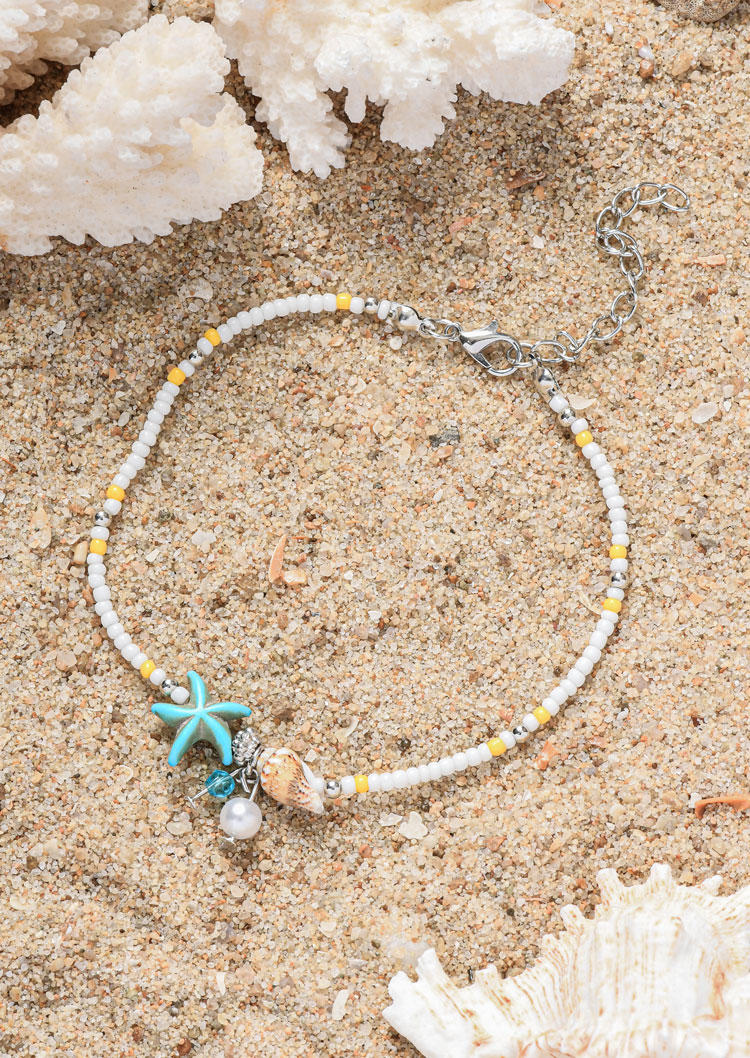 

Body Jewelry Conch Starfish Beading Anklet in Multicolor. Size