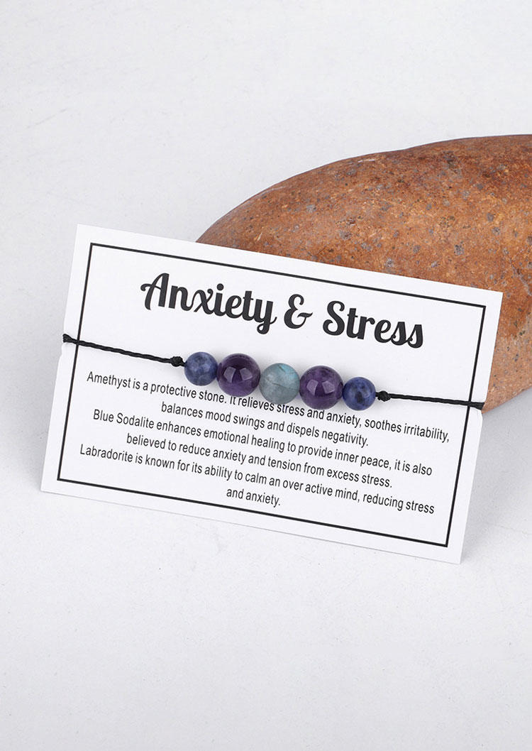 

Bracelet Anxiety & Stress Beading Bracelet in Purple. Size