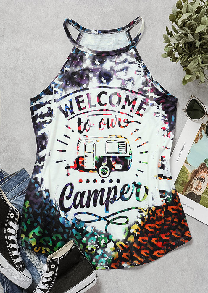 

Tank Tops Welcome To Our Camper Bleached Tank Top in Multicolor. Size