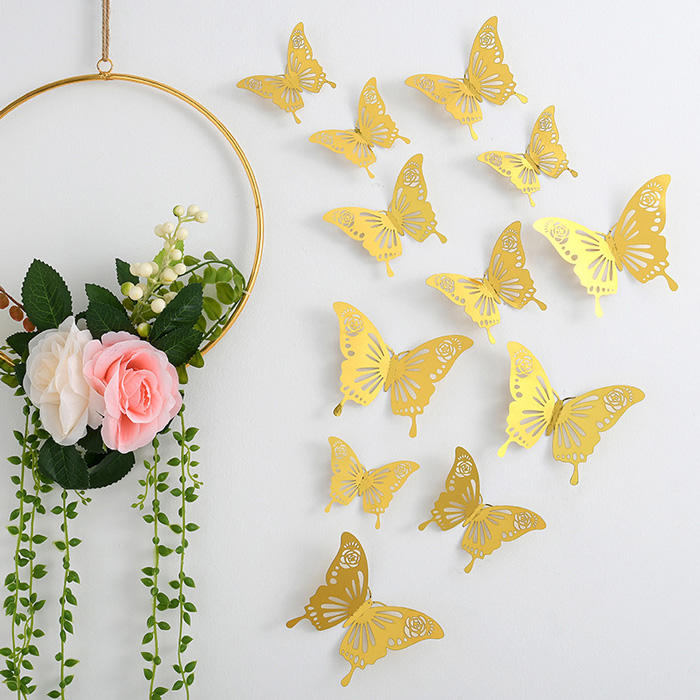 12Pcs Butterfly Hollow Out Ornament