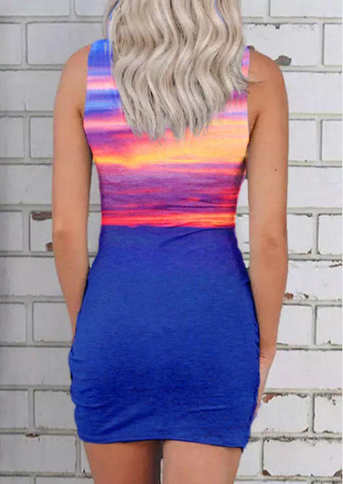 

Bodycon Dresses Sunset Ruched Zipper Bodycon Dress in Multicolor. Size