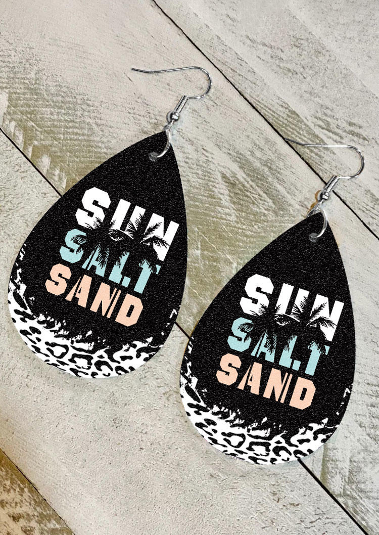 

Earrings Sun Salt Sand Coconut Tree Earrings in Black. Size