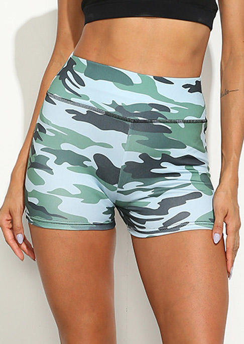 

Activewear Camouflage Ruched Activewear Shorts in Multicolor. Size