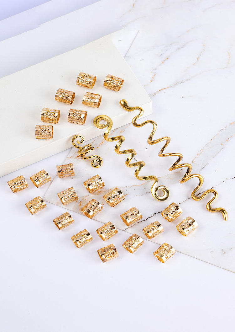 

28Pcs Vintage Alloy Braided Hairpin in Gold. Size