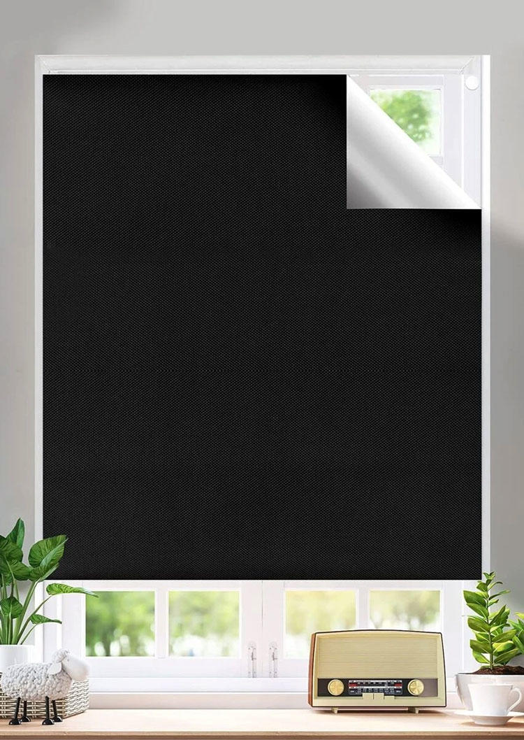 

Opaque Window Blackout Curtain in Black. Size
