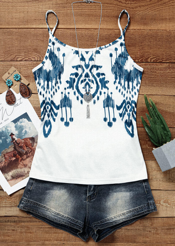 

Tank Tops Abstract Graphic Casual Camisole in White. Size: ,XL