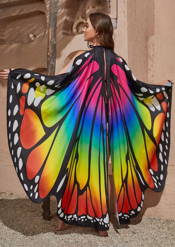 

Capes Colorful Butterfly Costume Cape in Multicolor. Size
