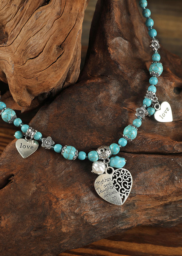 

Necklaces Turquoise Love Heart Pendant Necklace in Blue. Size