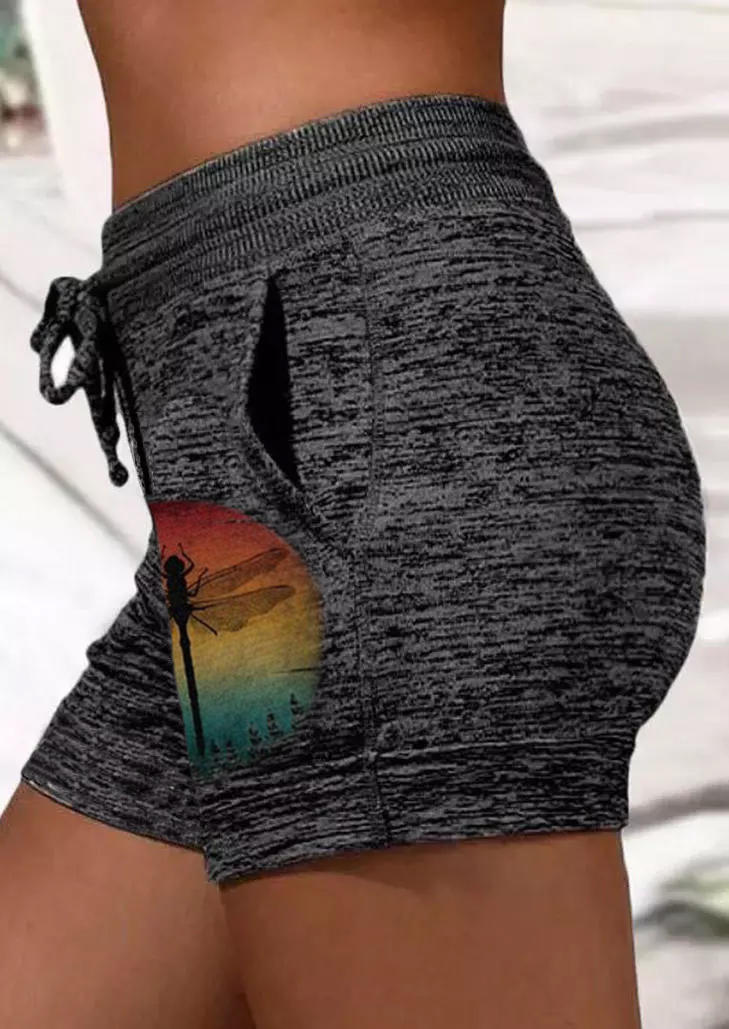 

Shorts Gradient Dragonfly Pocket Drawstring Shorts - Dark Grey in Gray. Size: ,XL