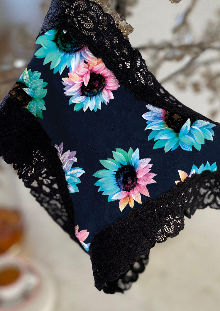

Panties Sunflower Lace Splicing Panties - Navy Blue in Blue. Size