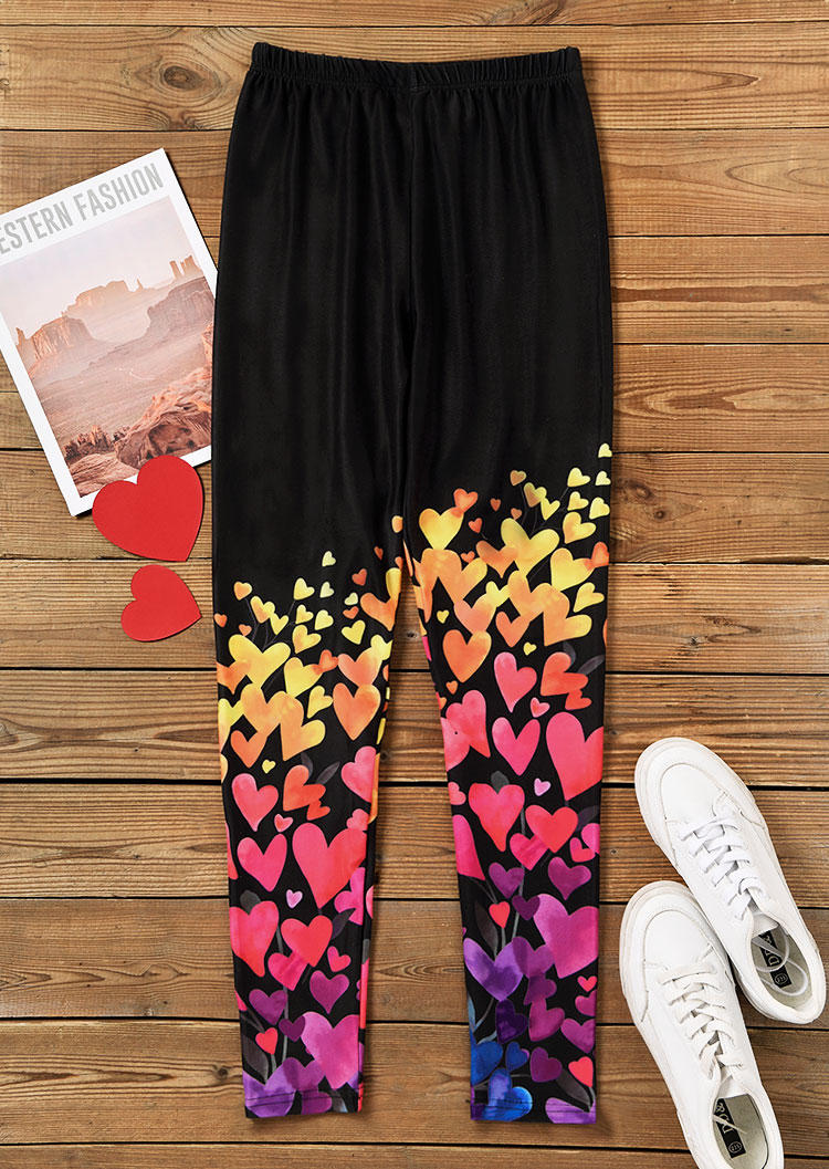 

Leggings Valentine Heart High Waist Skinny Leggings in Black. Size: L,M