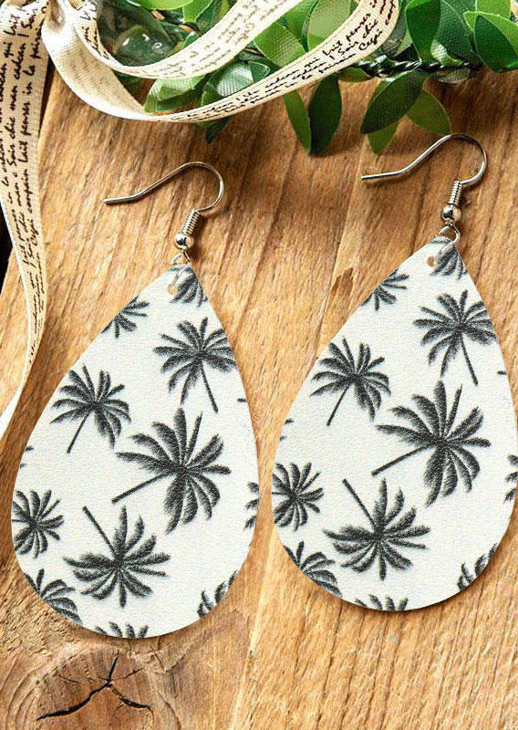 

Earrings Coconut Tree Water Drop Earrings in White. Size