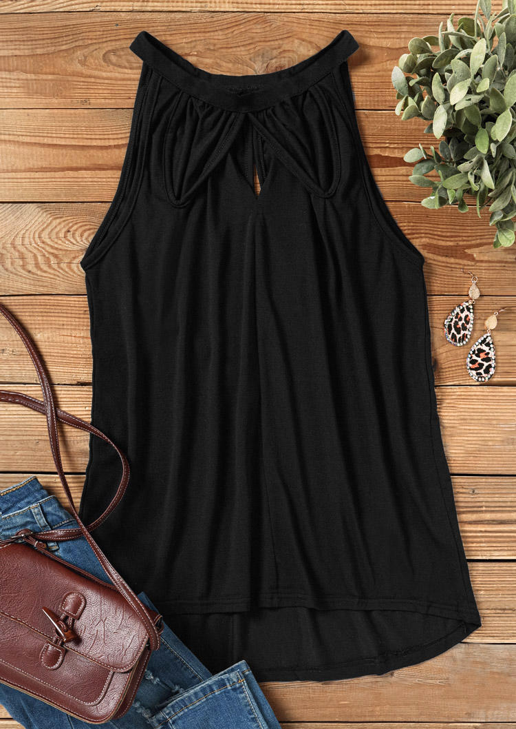 

Tank Tops Twist Hollow Out Tank Top in Black. Size: L,M,,XL
